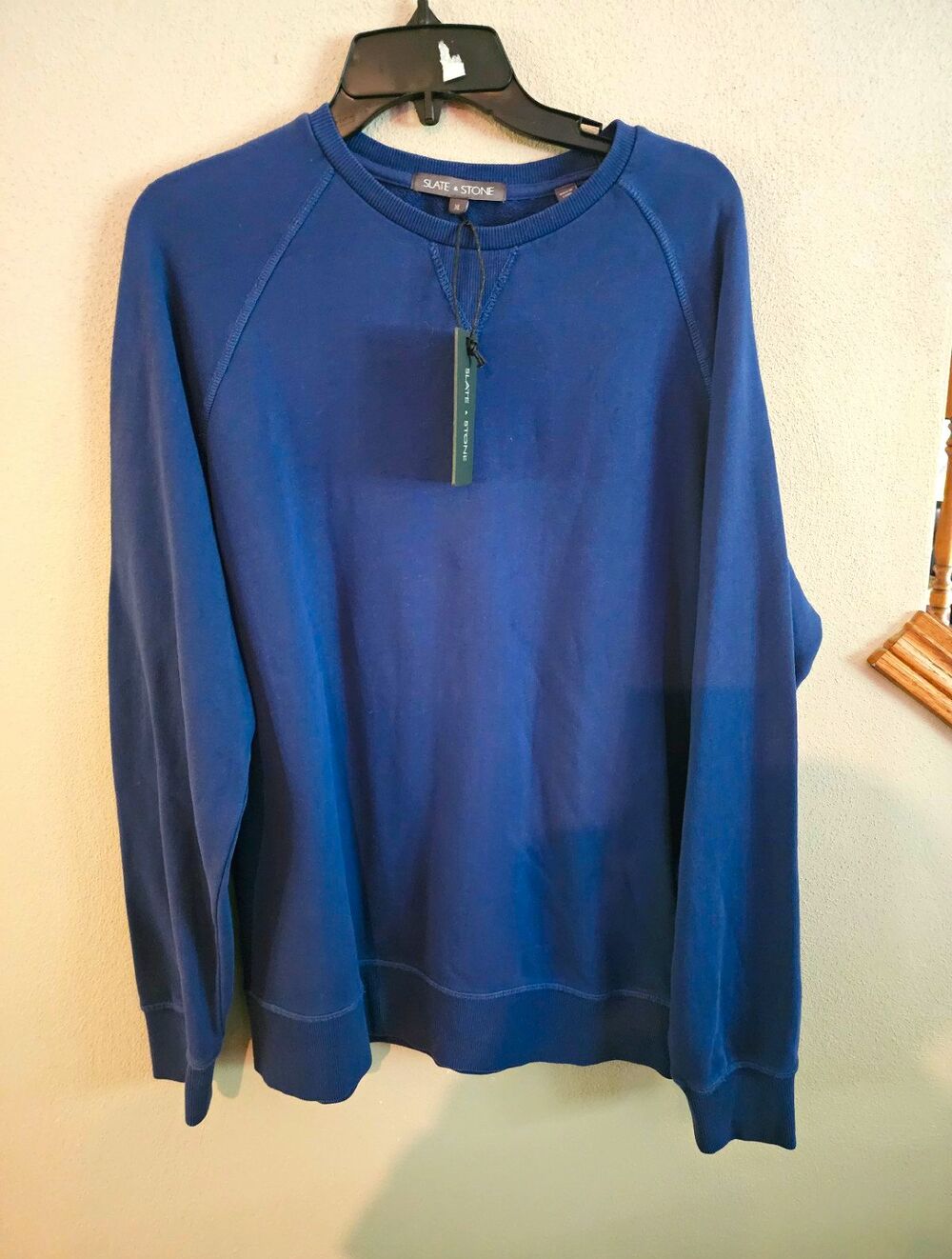 Slate & Stone Mens Blue Cotton Fleece Crewneck Pullover Sweatshirt XL NWT